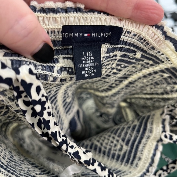 Tommy Hilfiger Navy & White Smocked Paisley Sundress - Picture 4 of 5